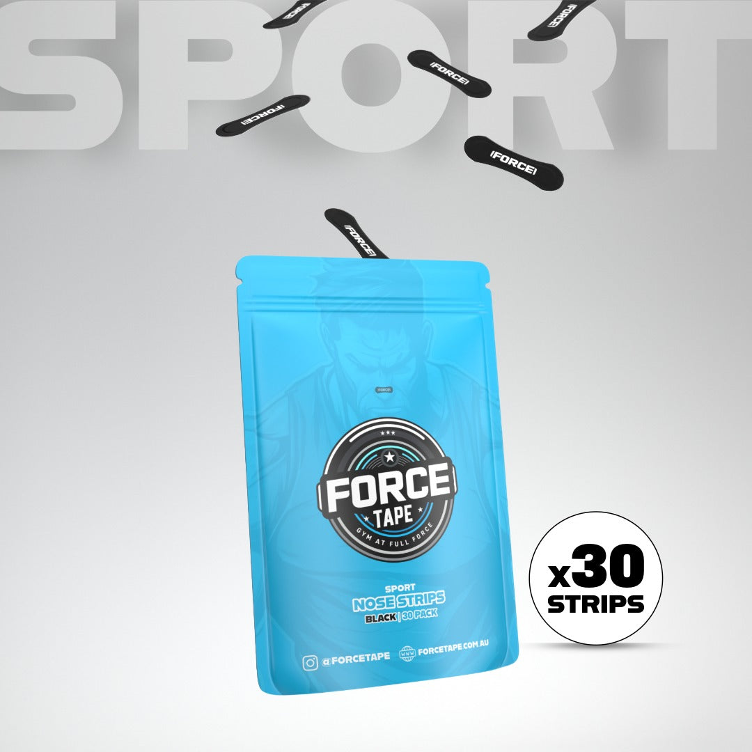 force tape sport nose strips 30 strips per pack in black colour sweat resistant