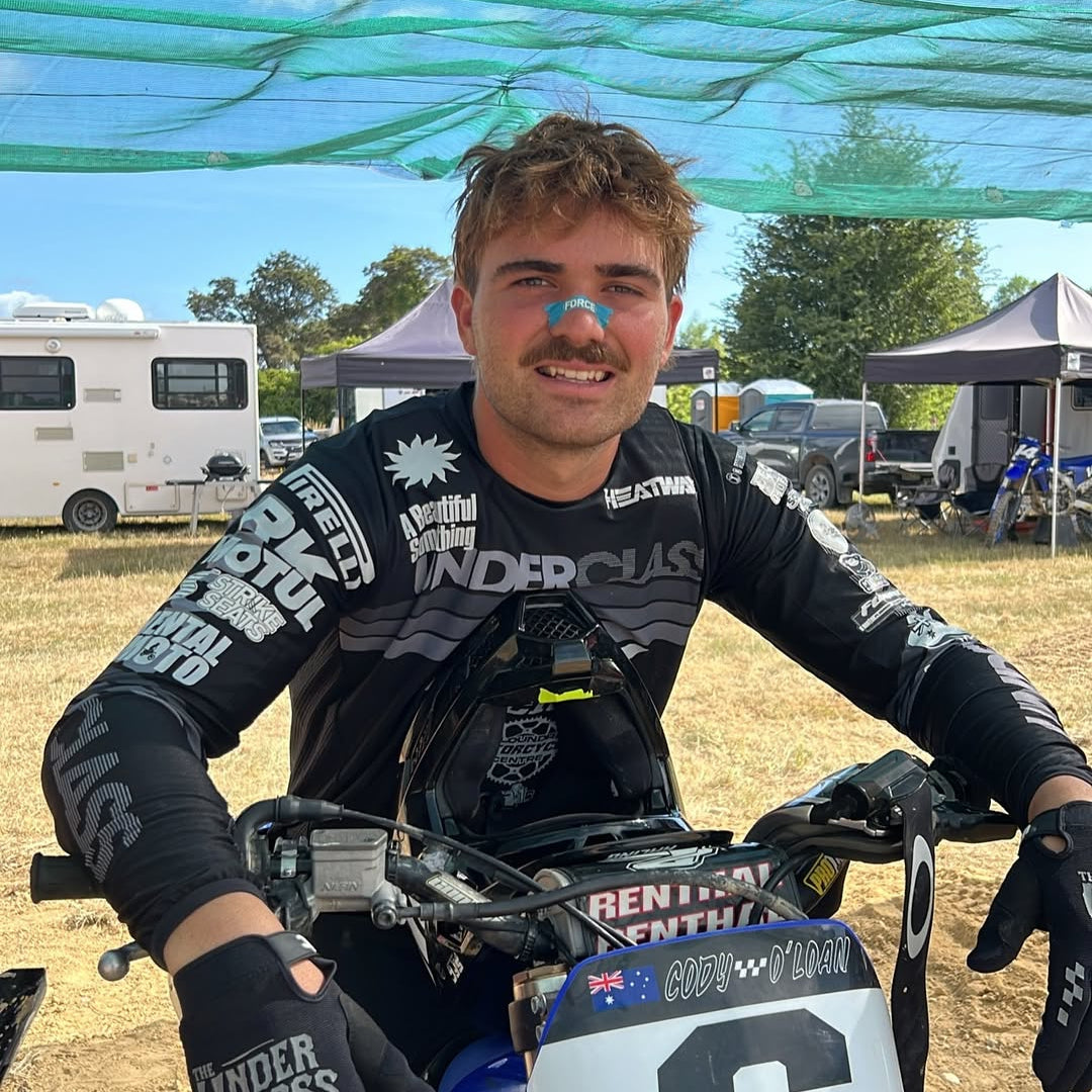 blue limited edition nasal strips for motocross