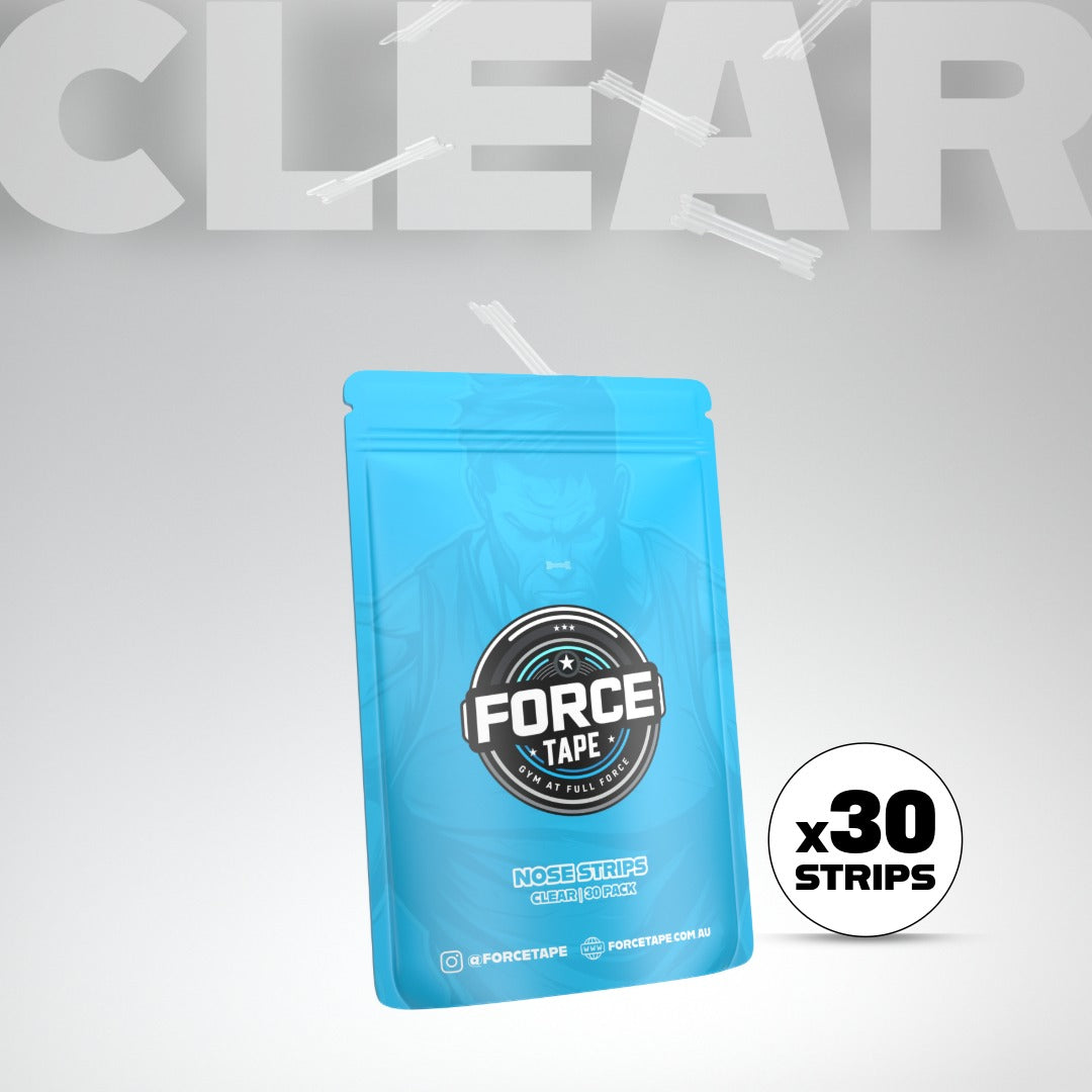 force tape clear active nasal strips have 30 strips per pack