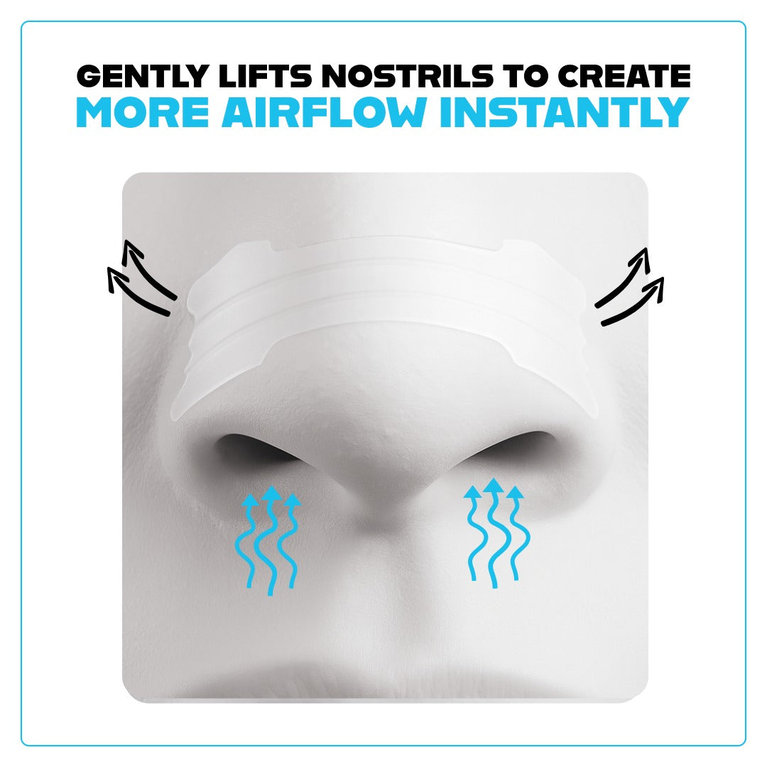 increase airflow by gently lifting the nostrils with nose strips