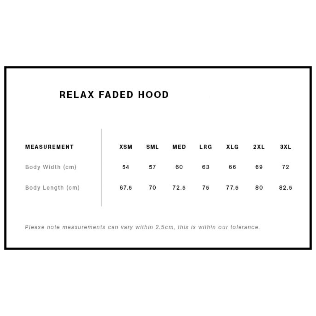 Nice Snatch hoodie size chart