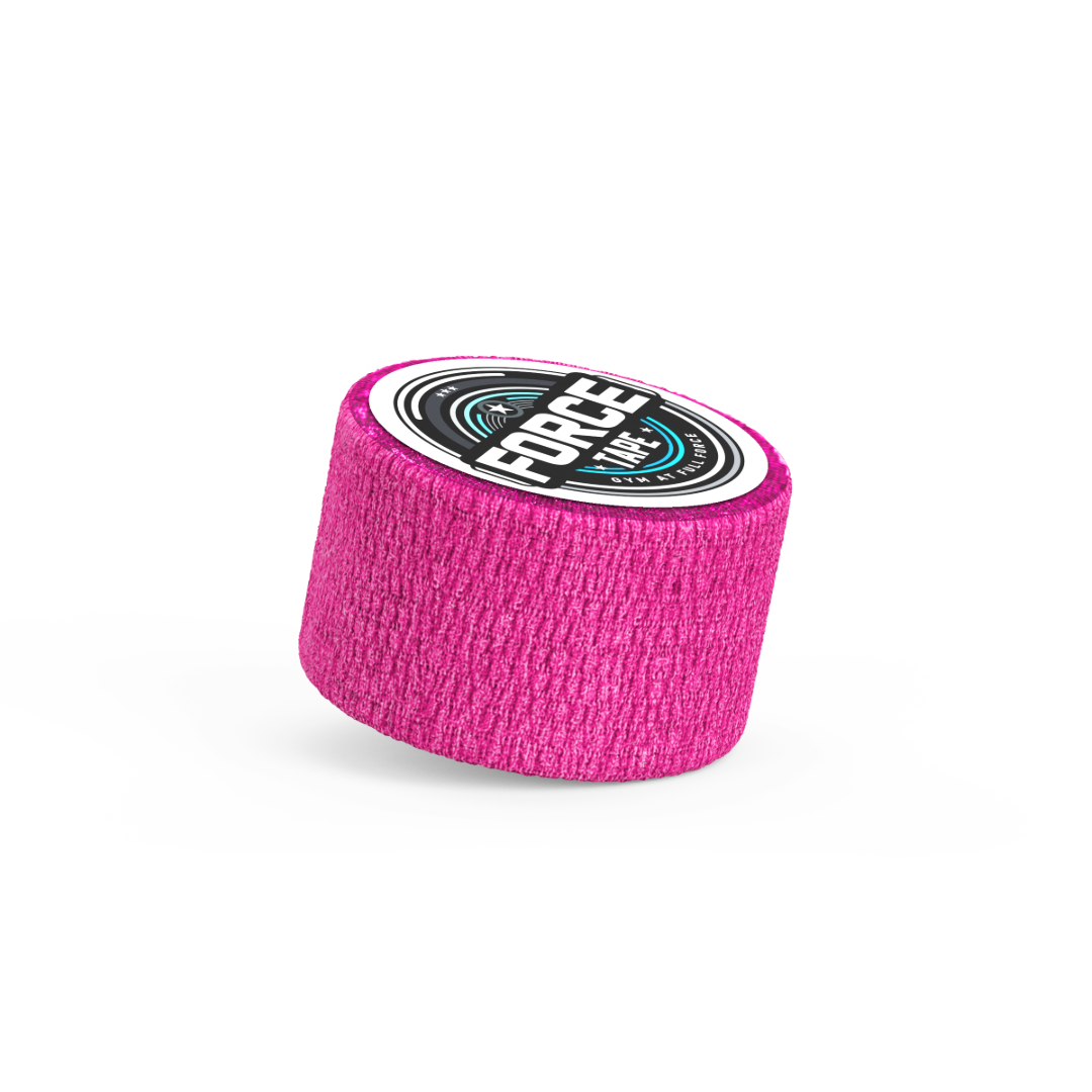 Pink grip thumb tape for heavy weightlifting and crossfit