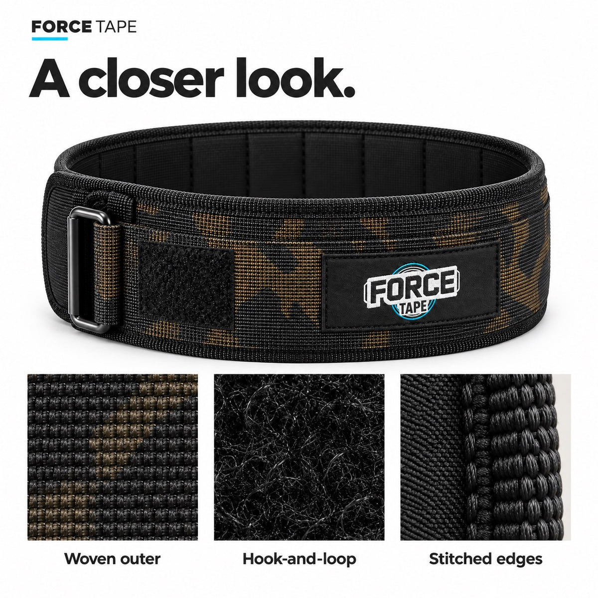 Force Tape Support+ lifting belt materials overview