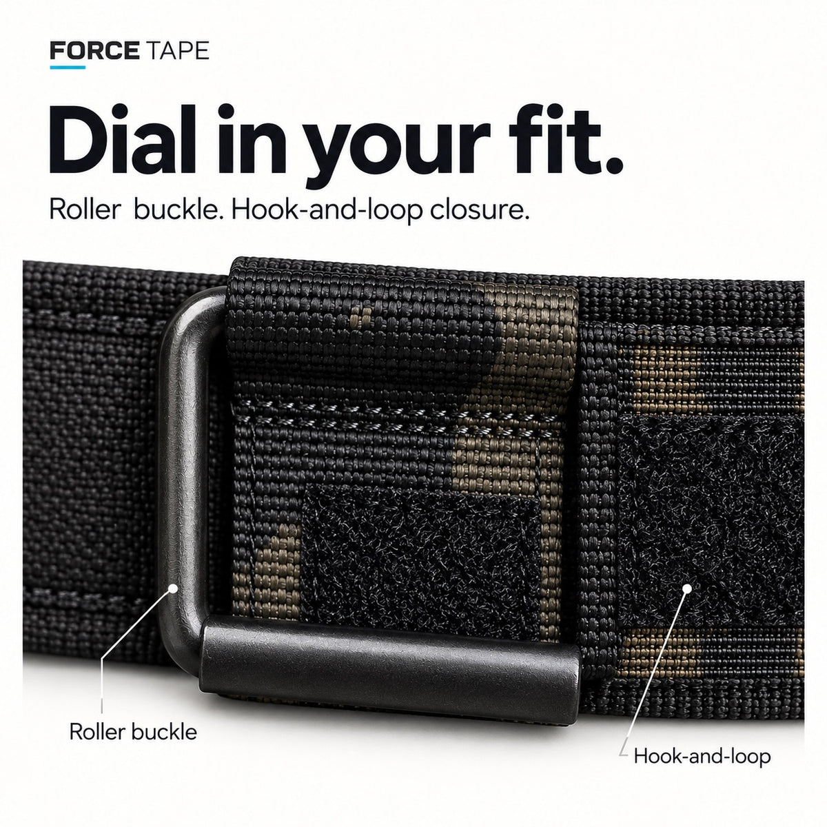 Force Tape Support+ lifting belt closure detail