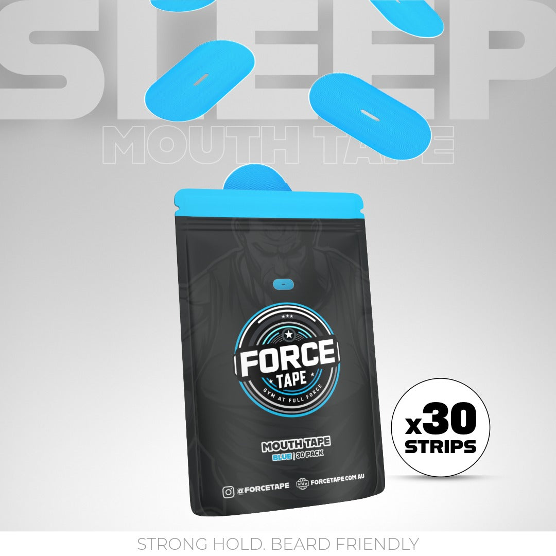 Strong Sleep Mouth Tape for no snoring, stops dry mouth and deeper sleep. Beard Friendly - Force Tape