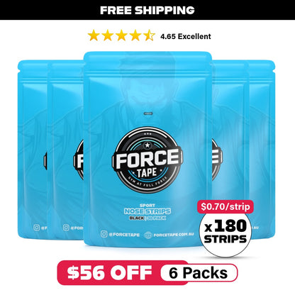 save 56 dollars on force tape black sweat resistant 180 strips 6 pack bundle