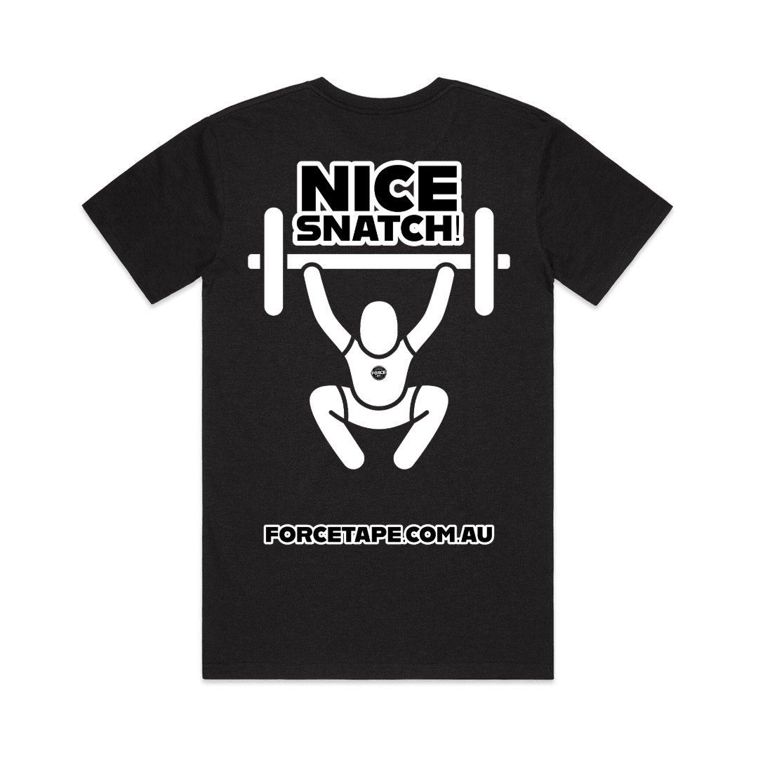 Nice Snatch tee back print by Force Tape