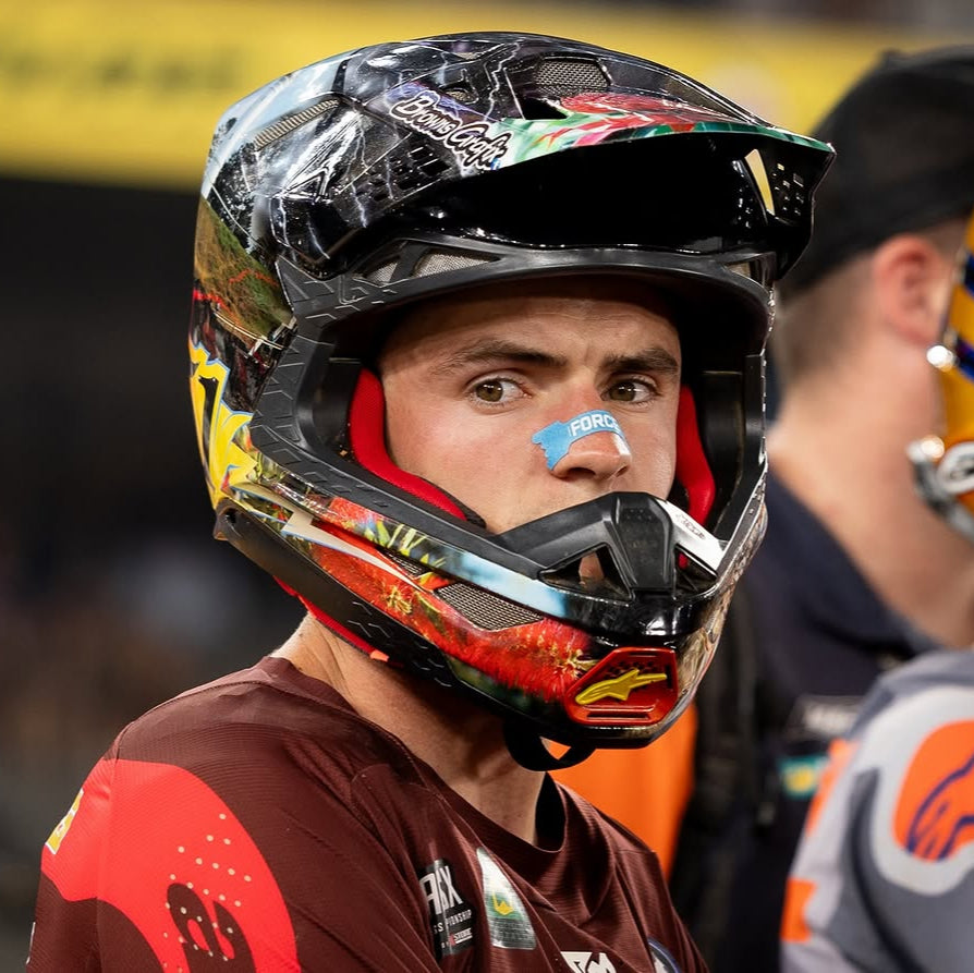 australian supercross nose strip for breathing ryan koldenberg australian supercross