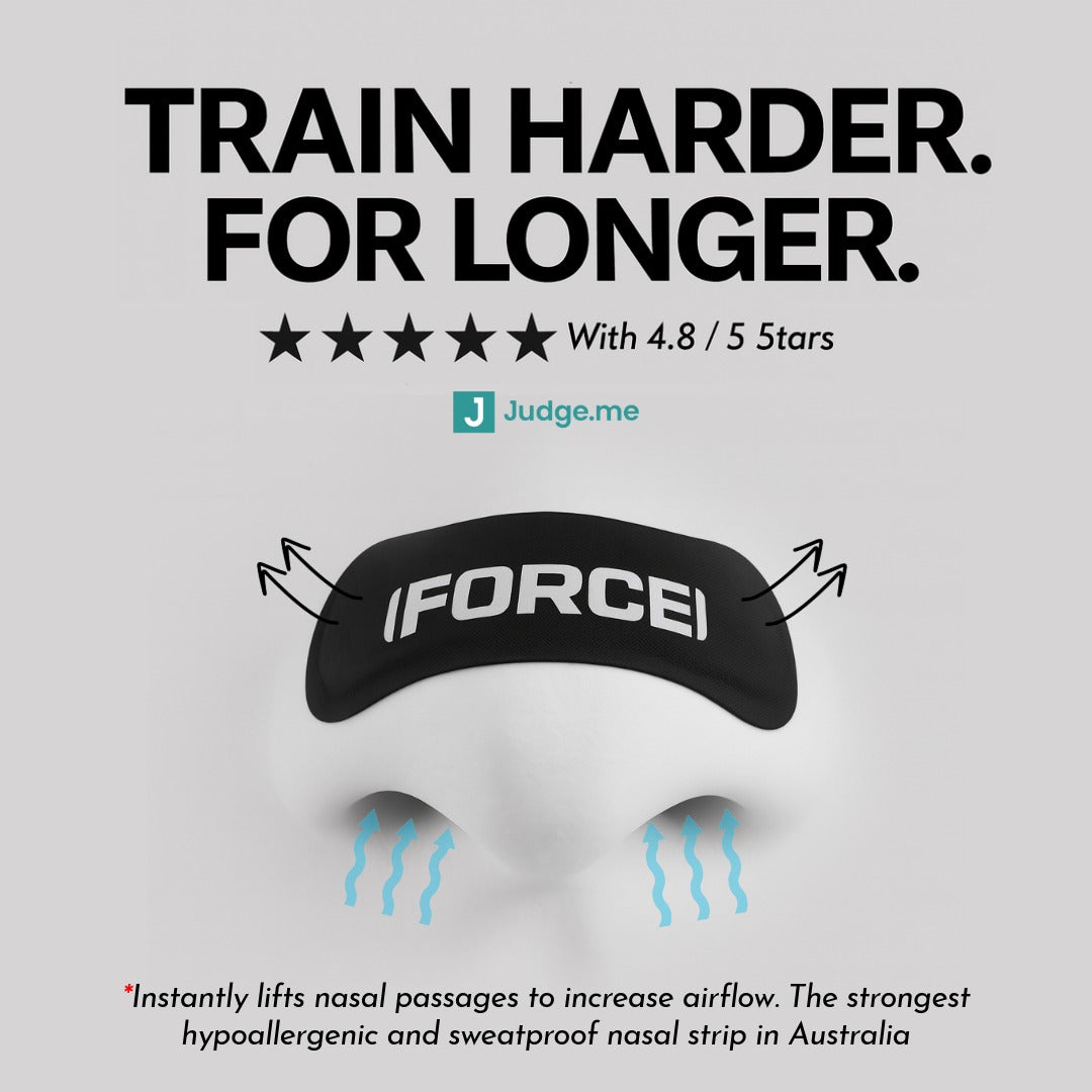black nasal strips increase airflow so you can train harder for longer by instantly lifting nostrils to increase airflow